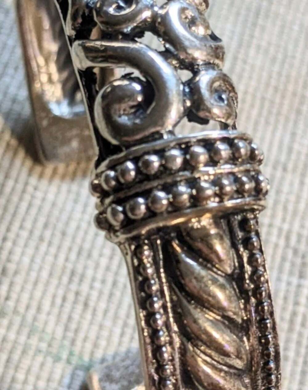 Carolyn Pollack Relios Sterling Silver 925 Scroll Filigree Cuff Bracelet